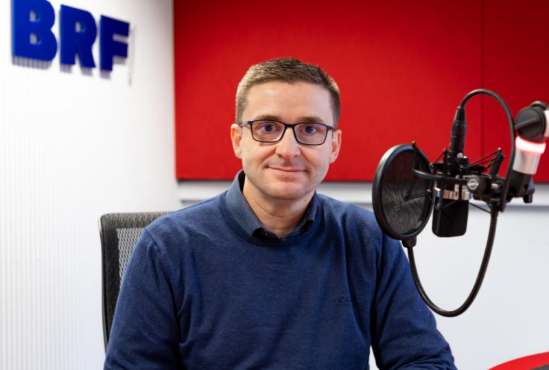 Frédéric Krickel im Studio des BRF